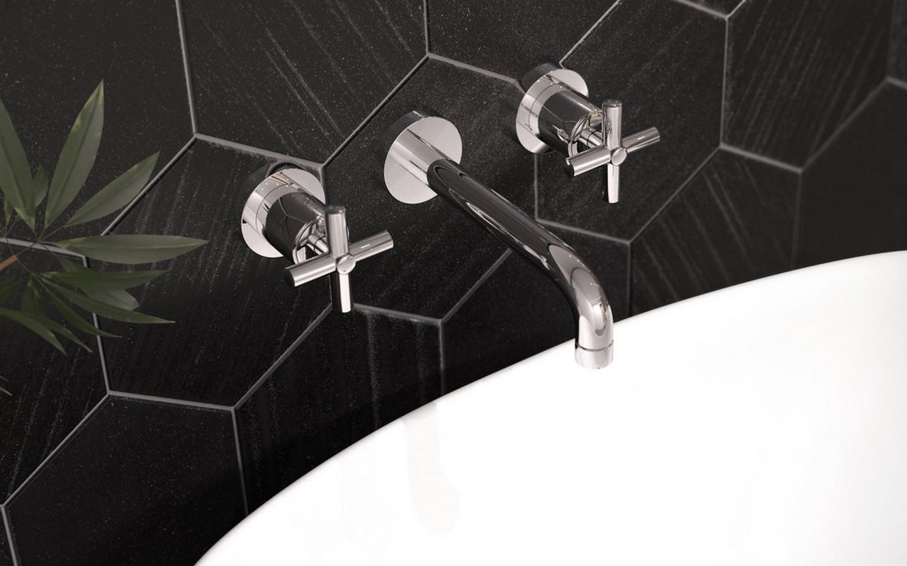 Aquatica Celine-242 Llave para Lavabo de Montaje a Muro – Cromo picture № 0