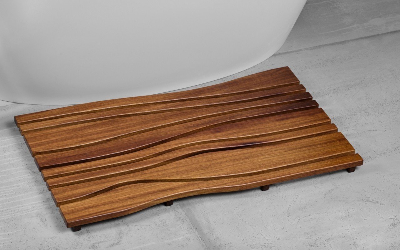 Tapete de Madera Iroko para Piso Aquatica Onde Resistente al Agua picture № 0