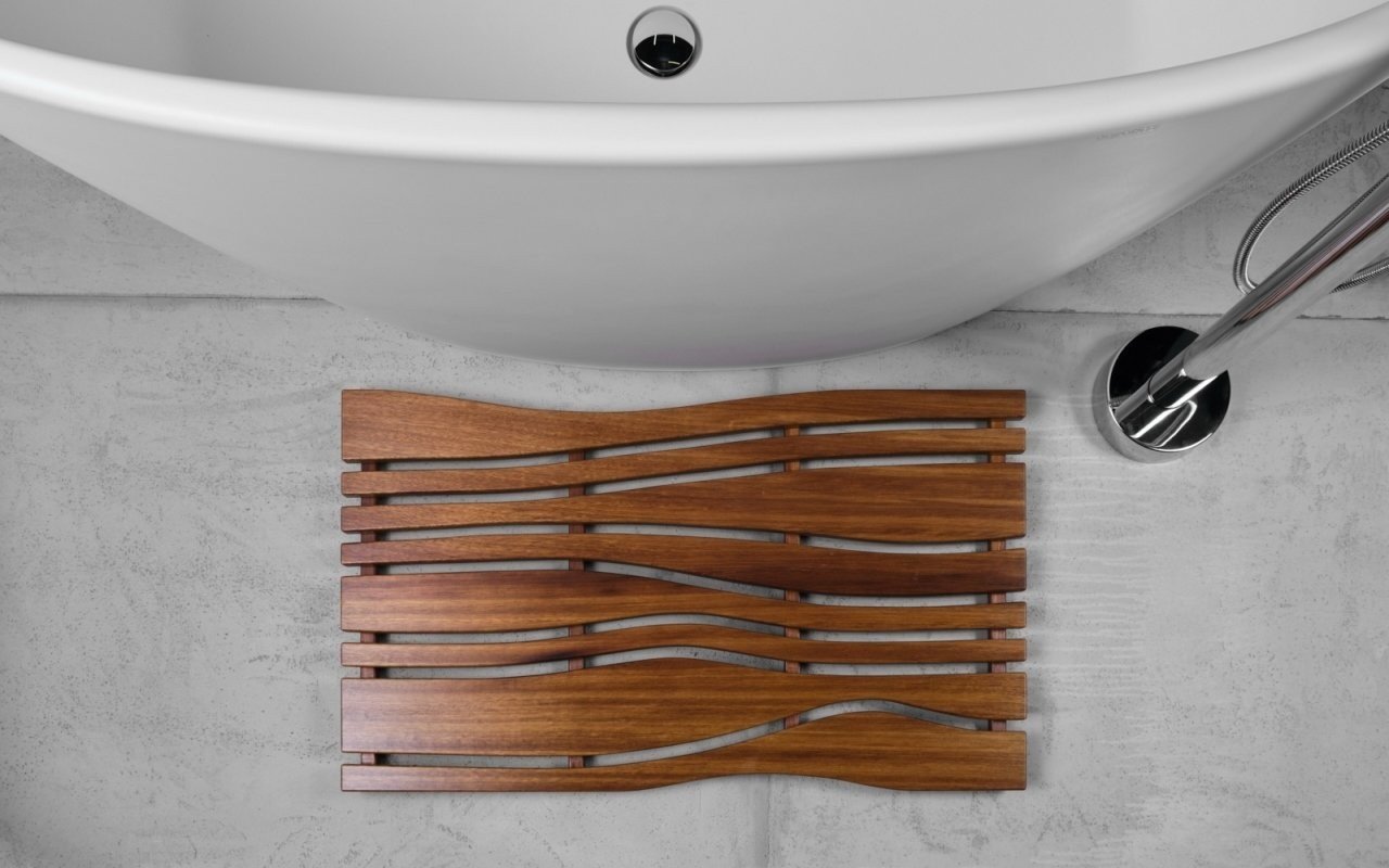 Tapete de Madera Iroko para Piso Aquatica Onde Resistente al Agua picture № 0
