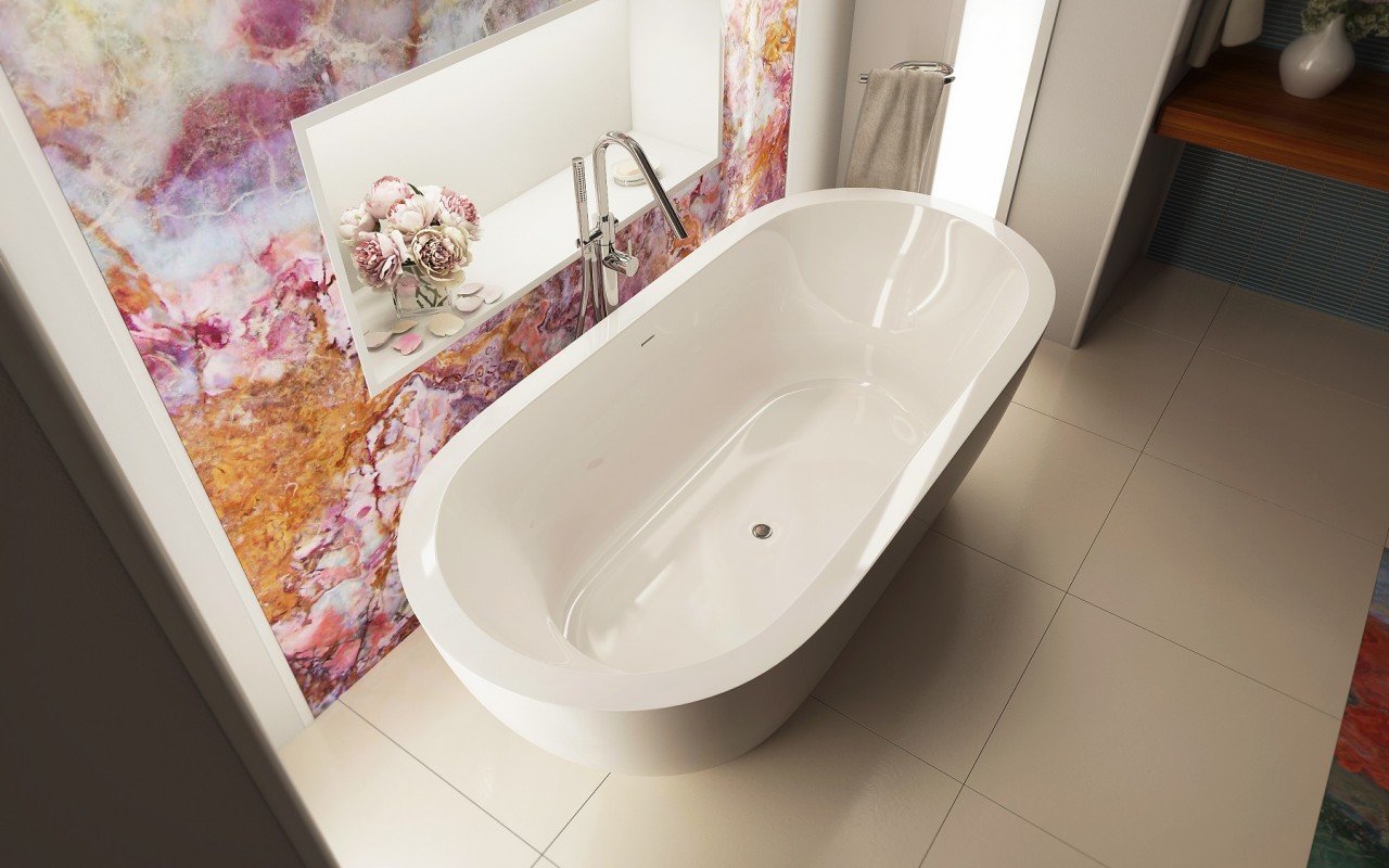 Gloria Wht Freestanding Acrylic Bathtub 2 web