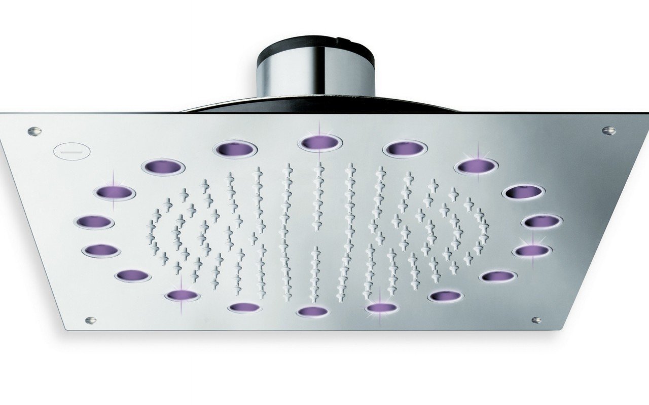 Rainbow Dynamic LED Ceiling Shower Head Chrome 1