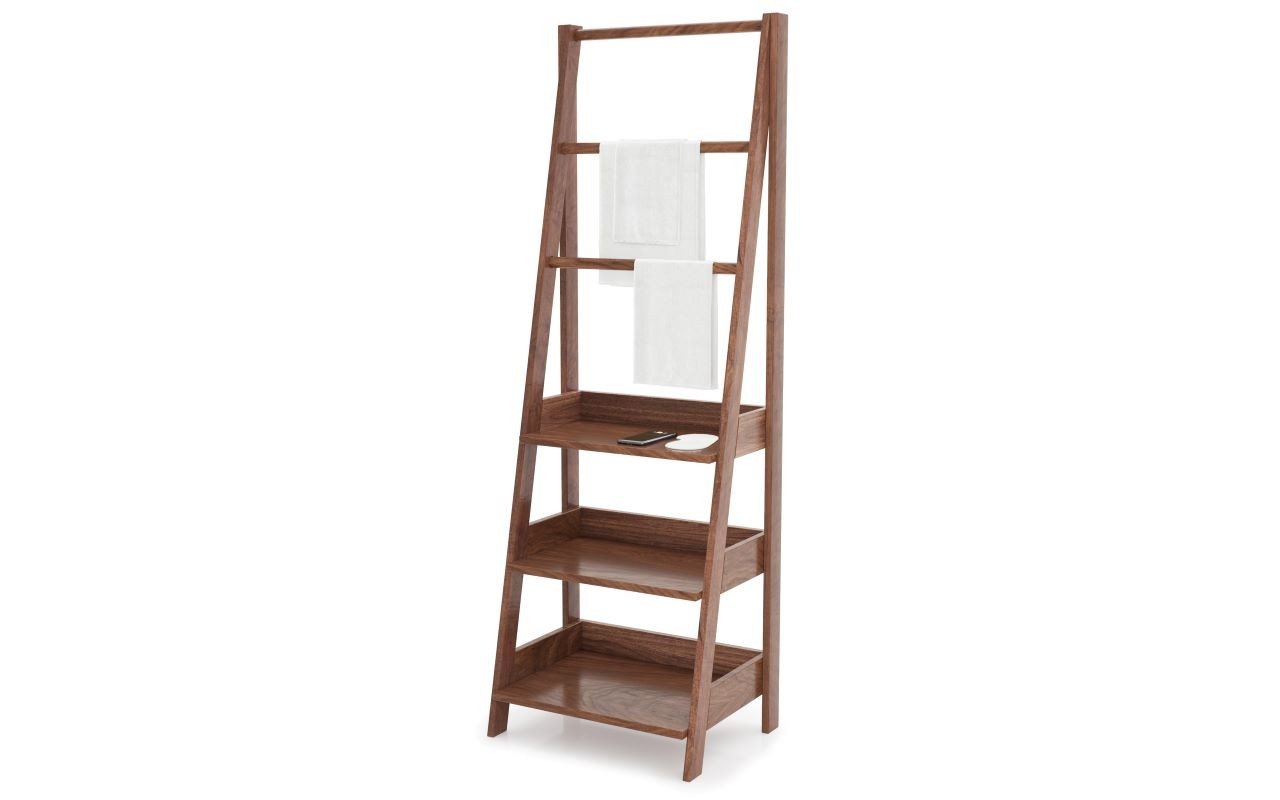 Ladder estantería escalera de madera color teca