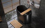 Aquatica True Ofuro Nano Black Freestanding Solid Surface Bathtub06