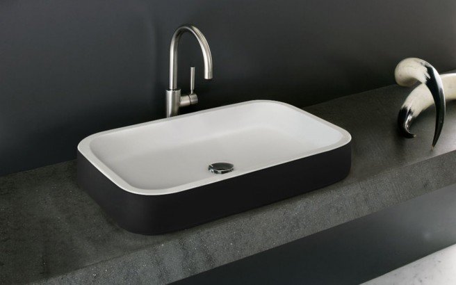 Aqua Bagno lavabo 120 cm, cerámica sin grifo orificio rectangular