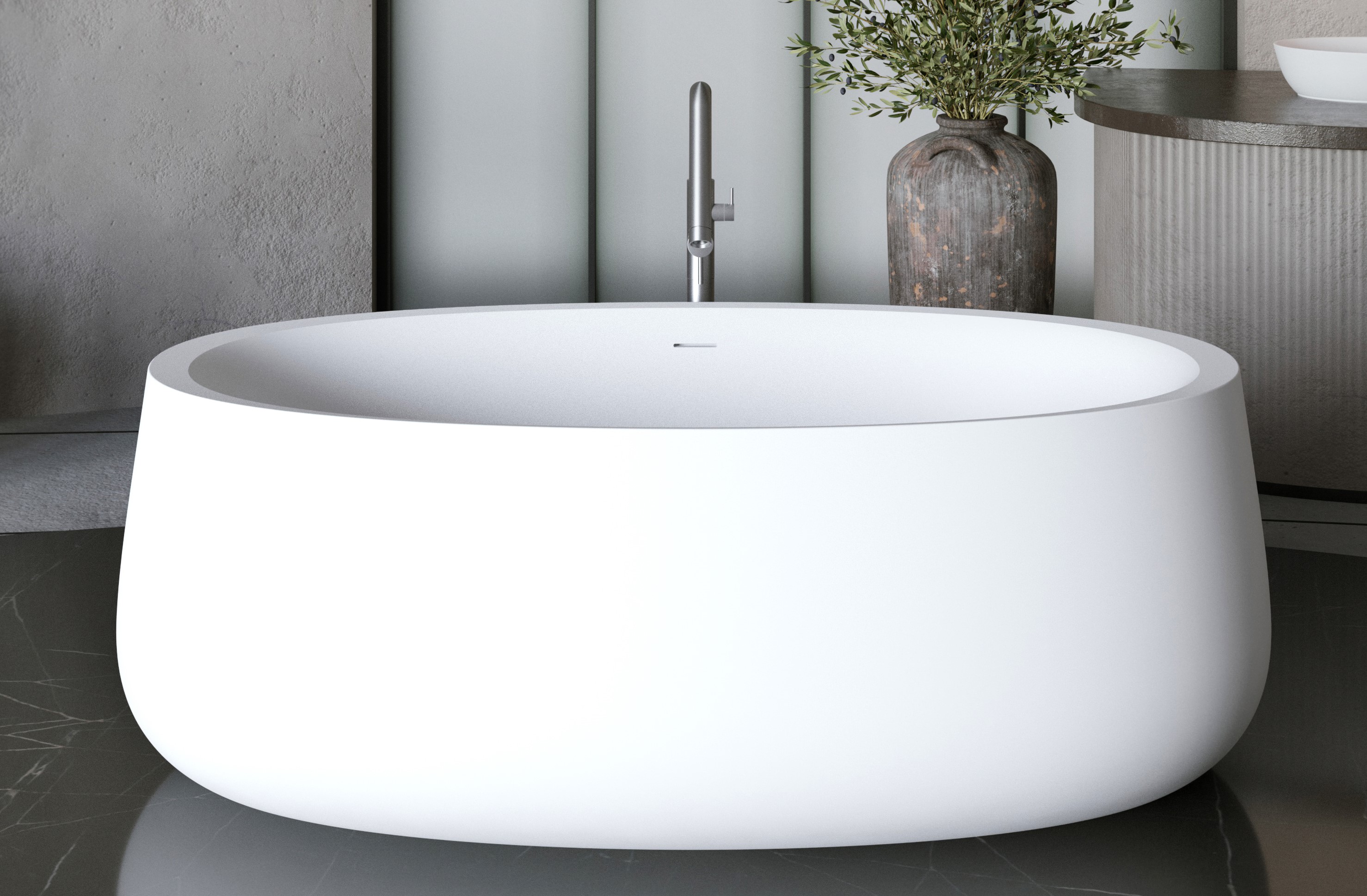 Aquatica Leah Freestanding Solid Surface Bathtub Snippet01